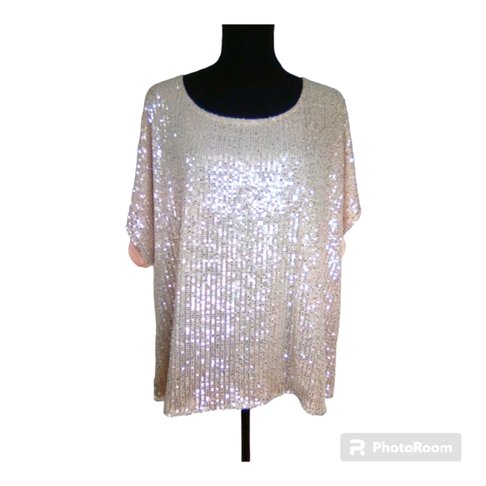 New Lavish Peach Extended Sleeve Blouse 2X